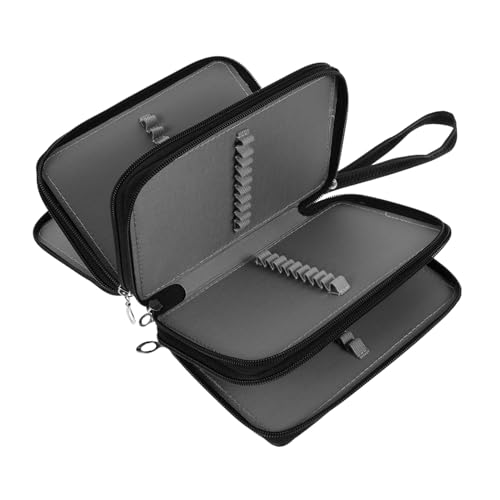 HEALSOPTHY Großes Federmäppchen mit Reißverschluss Pu Material Langlebiger Stifte Organizer Geräumige Schreibwaren Tasche für Büro und Schule Praktischer Schreibtisch Organizer von HEALSOPTHY