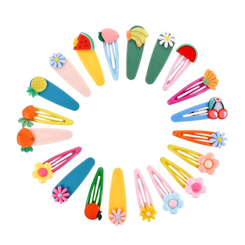 HEALSOPTHY Haarspangen mit Früchte Blumenmotiven Bunte Snap Clips Niedliche Haarklammern für Mädchen Farbenfrohe Haarschmuck Accessoires für Schule und Party Zufällige Farbe Zufällige Farbe von HEALSOPTHY