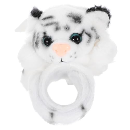 HEALSOPTHY Plüsch Slap Band Weißer Tiger Handgelenkband Cartoon Tier Kuscheliges Armband für Dschungel und Tier Motto Partys Langlebiges Weiches Material von HEALSOPTHY