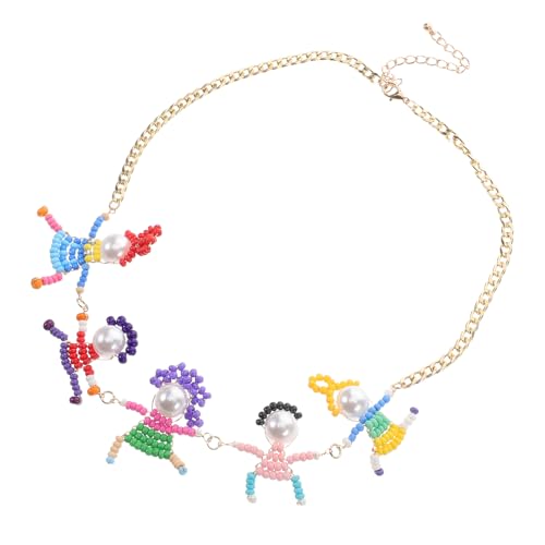 HEALSOPTHY Bunte Cartoon Mädchenanhänger Halsketten Schmuck Für Kleine Mädchen Party Meerjungfrau Retro Perle Freund Kostüm Spielzeug Ästhetik Charme Liebe Jung Hals Festival Mädchen von HEALSOPTHY
