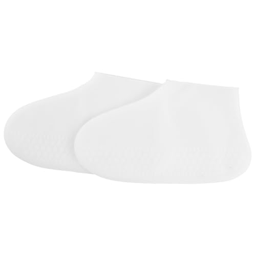 HEALSOPTHY wasserdichte rutschfeste Schuhüberzieher für Herren und Damen Strapazierfähige Flexible Regen überschuhe in Weiß Optimaler Schutz vor Schlamm Schnee und Nässe im Alltag von HEALSOPTHY