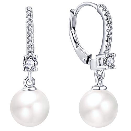 JO WISDOM Damen Perlen Ohrringe Perlenohrringe Sterling Silber 925 Leverback Hängend Hochzeit Ohrringe mit 8MM Perlen 3A Zirkonia,Schmuck für Frauen JO WISDOM Damen Perlen Ohrringe Perlenohrringe Sterling Silber 925 Leverback Hängend Hochzeit Ohrringe mit 8MM Perlen 3A Zirkonia,Schmuck für Frauen von JO WISDOM
