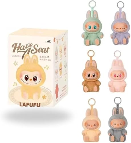 HEART FOR CARDS Labubu Nabu Have a Seat The Monsters Blind Box Überraschungsbox (1 Stück) | Zufallsdesign | Plüschfigur Schlüsselanhänger | Anhänger für Tasche oder Handy von HEART FOR CARDS