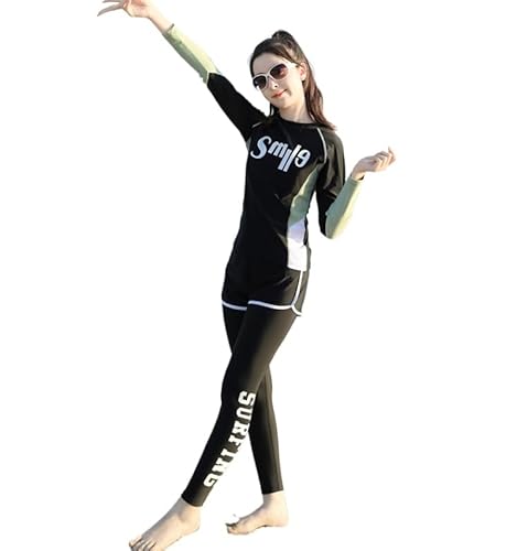 HEARTTOUCH Mädchen Sport Badeanzug Drei-teiliges Set Große Kinder Bademode Schwimmanzug UV Schutz Badeshirt + Badehose + Badeshorts Strandbekleidung (Rosa,165) von HEARTTOUCH