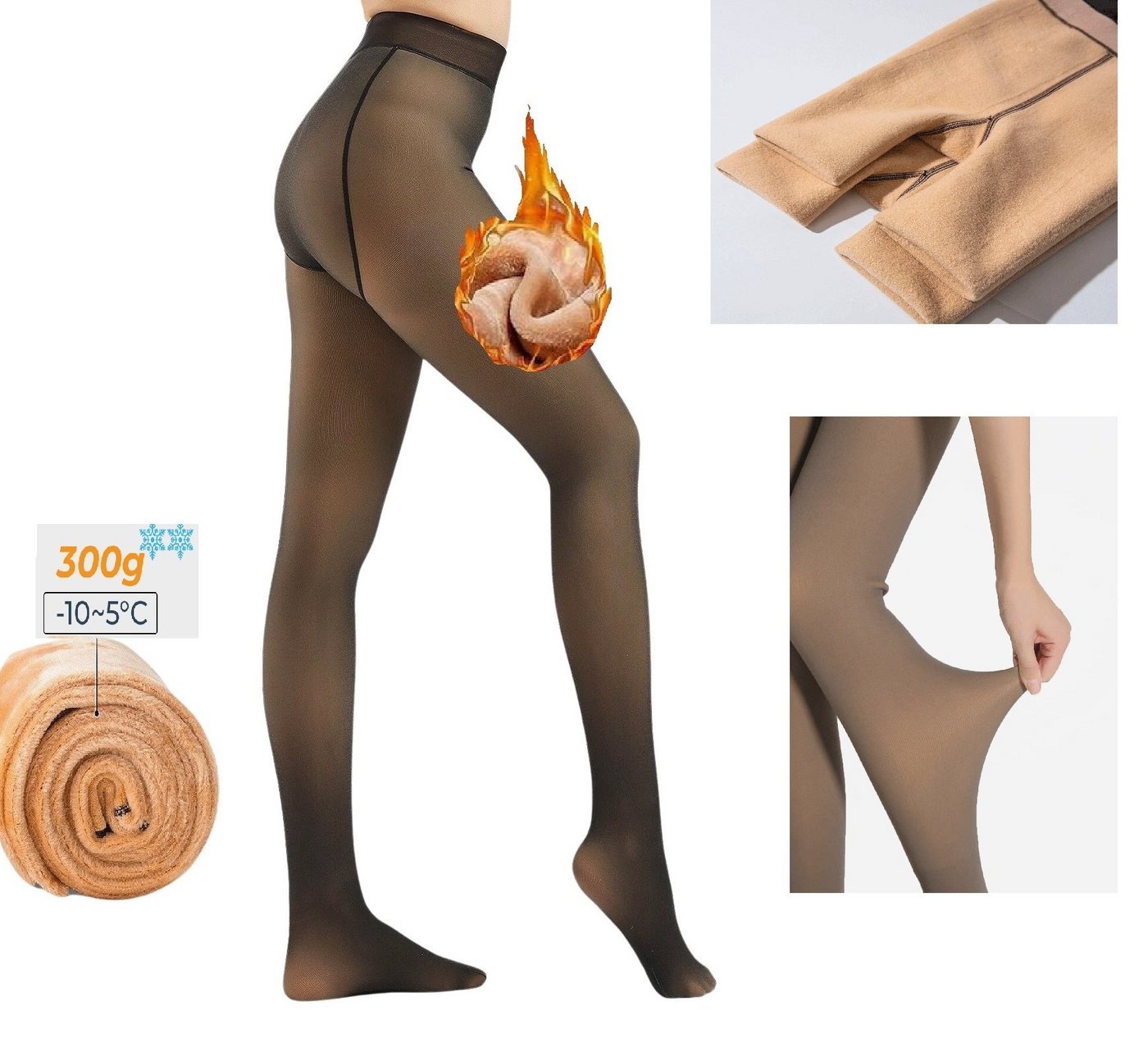 HEAT BOOSTER Thermostrumpfhose HEAT BOOSTER Damen Fleece Winter Thermo Strumpfhose Beige 503 Größe: von HEAT BOOSTER