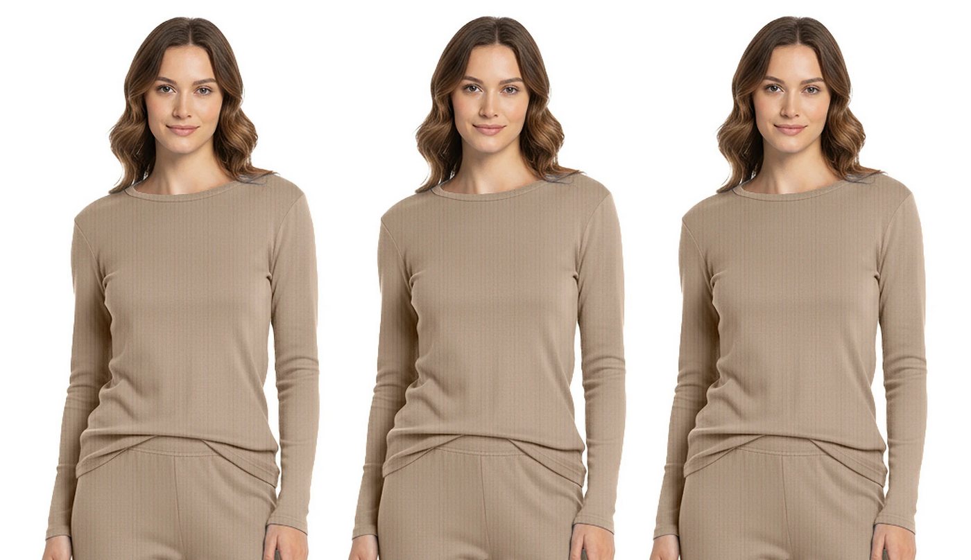 HEAT BOOSTER Thermounterhemd 3 x Damen Unterhemd Thermo Langarm Shirt HEAT BOOSTER 257 Farbe: von HEAT BOOSTER