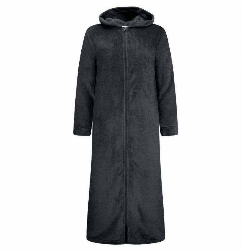 HEAT BOOSTER Unisex-Bademantel Exklusiver Unisex Fleece Bademantel mit Kapuze und Reißverschluss von HEAT BOOSTER