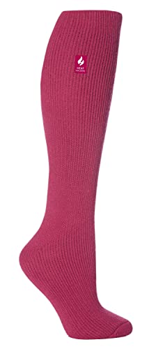 HEAT HOLDERS - 1 paar damen extra lang winter warm kniestrümpfe/thermosocken für gummistiefel (37-42 eur, Himbeere) von HEAT HOLDERS