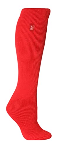 HEAT HOLDERS - 1 paar damen extra lang winter warm kniestrümpfe/thermosocken für gummistiefel (37-42 eur, Rot) von HEAT HOLDERS