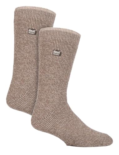 HEAT HOLDERS 2er Pack Herren Socken Merinowolle Atmungsaktiv Fleece Winter Socken Outdoor Warme (39-45, Haferflocken) von HEAT HOLDERS
