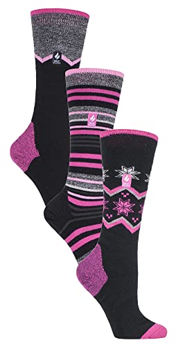 HEAT HOLDERS 3er Pack Damen Winter Skisocken Warm Gepolstert Isoliert Snowboard Kniestrümpfe für Damen (37-42, Mix 1) von HEAT HOLDERS