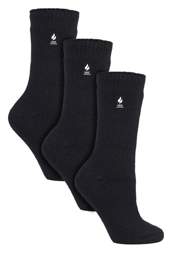 HEAT HOLDERS - 3er Pack Multipack Damen Winter Extra Warm Thermosocken (37-42, Schwarz) von HEAT HOLDERS