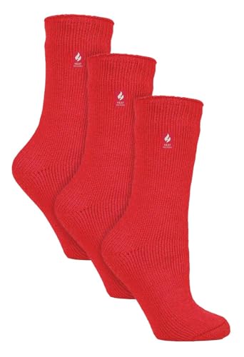 HEAT HOLDERS - 3er Pack Multipack Damen Winter Extra Warm Thermosocken (37-42, rot) von HEAT HOLDERS