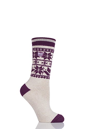 HEAT HOLDERS Damen 1 Paar 1.6 TOG Lite Schneeflockensocken Fuchsia 4-8 von HEAT HOLDERS