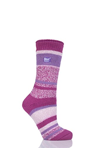 HEAT HOLDERS Damen 1 Paar SockShop meliert gestreifte Socken - Rosa 37-42 von HEAT HOLDERS