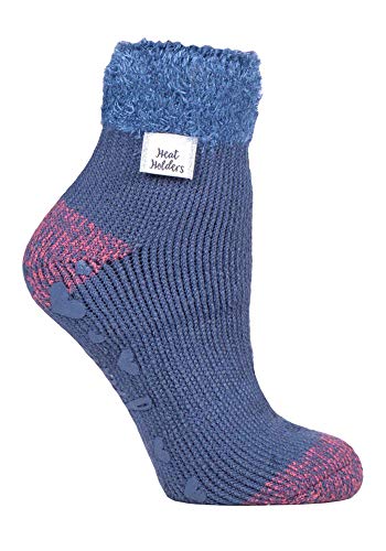 HEAT HOLDERS - Damen Abs Antirutsch Fleece Thermo Kuschelsocken mit Noppen (37/42, Muted Blue (L Feather)) von HEAT HOLDERS