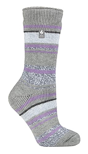 HEAT HOLDERS - Damen Extra Warm Innen Flauschig Thermosocken für Geschenk | Socken für Winter (DE/NL/SE/PL, Numerisch, 37, 42, Regular, Regular, Gray (Palma)) von HEAT HOLDERS