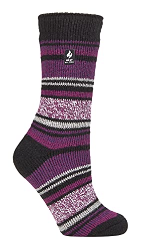 HEAT HOLDERS - Damen Extra Warm Innen Flauschig Thermosocken für Geschenk | Socken für Winter (37-42, Schwarz (Barcelona)) von HEAT HOLDERS