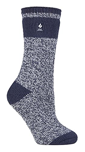 HEAT HOLDERS - Damen Extra Warm Innen Flauschig Thermosocken für Geschenk | Socken für Winter (37-42, Soft-Navy (Sydney)) von HEAT HOLDERS