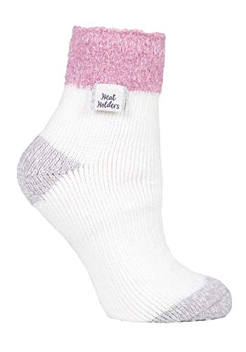 HEAT HOLDERS - Damen Fleece Flauschig Gestreift Thermo Kuschelsocken (37/42, Cream (S Feather)) von HEAT HOLDERS