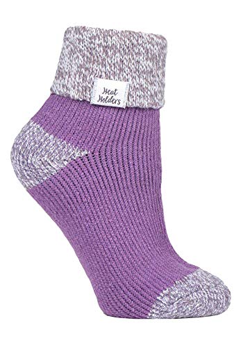 HEAT HOLDERS - Damen Fleece Flauschig Gestreift Thermo Kuschelsocken (37/42, Lilac (S Rib)) von HEAT HOLDERS