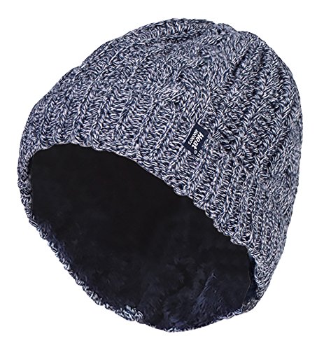 HEAT HOLDERS - Damen Innen Fleece Winter Warm Zopfmuster Beanie Strickmütze mit Umschlag (Blau (Tor), One Size) von HEAT HOLDERS