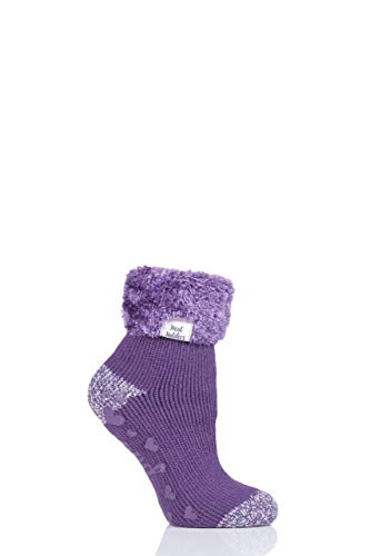 HEAT HOLDERS Damen Lounge Feder Manschette umdrehen Socken Packung mit 1 Aubergine 37-42 von HEAT HOLDERS