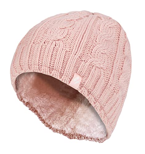 HEAT HOLDERS - Damen Mütze mit Fleecefutter für Winter und Herbst | Strick Beanie mit Warm Fleece (Einheitsgröße, Dusky Rosa) von HEAT HOLDERS