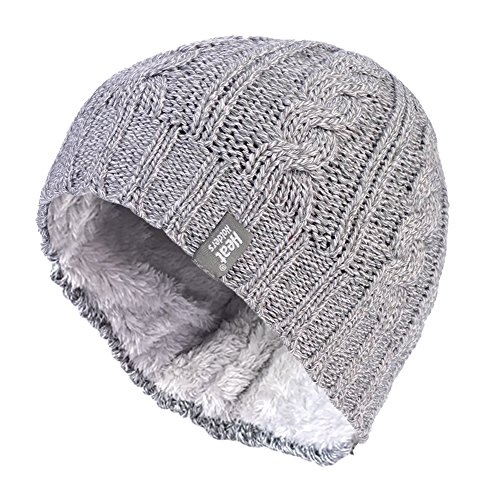 HEAT HOLDERS - Damen Mütze mit Fleecefutter für Winter und Herbst | Strick Beanie mit Warm Fleece (Einheitsgröße, Hellgrau) von HEAT HOLDERS