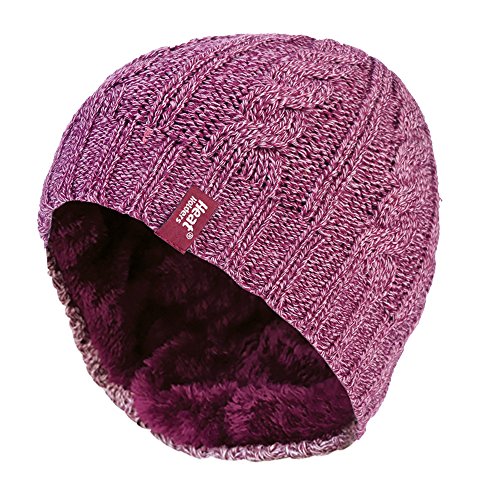 HEAT HOLDERS - Damen Mütze mit Fleecefutter für Winter und Herbst | Strick Beanie mit Warm Fleece (Einheitsgröße, Rose) von HEAT HOLDERS