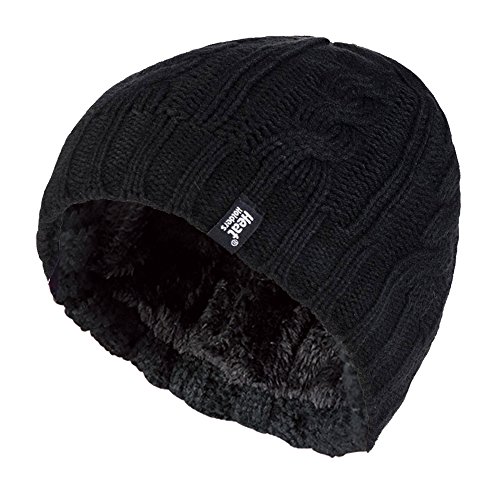 HEAT HOLDERS - Damen Mütze mit Fleecefutter für Winter und Herbst | Strick Beanie mit Warm Fleece (Einheitsgröße, Schwarz) von HEAT HOLDERS