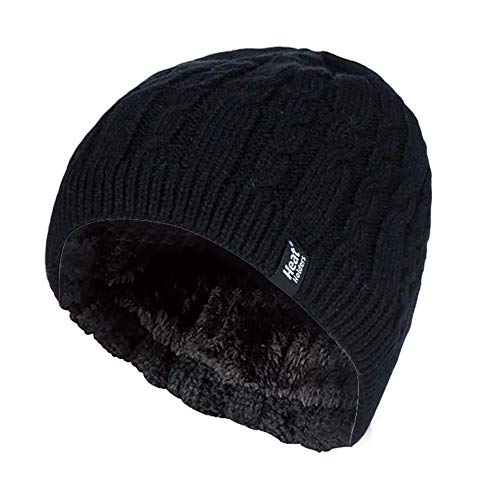 HEAT HOLDERS - Damen Outdoor Winter Warm Beanie Strickmütze mit Innen Fleece (One Size, Black (Alesund)) von HEAT HOLDERS