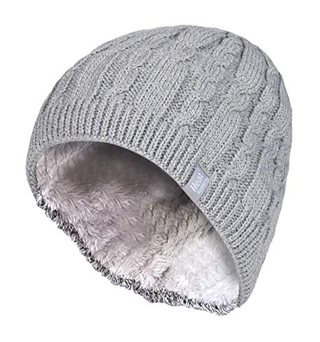 HEAT HOLDERS - Damen Outdoor Winter Warm Beanie Strickmütze mit Innen Fleece (One Size, Light Grey (Alesund)) von HEAT HOLDERS