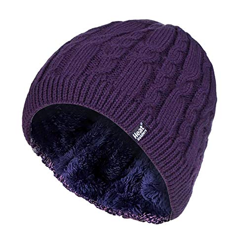 HEAT HOLDERS - Damen Outdoor Winter Warm Beanie Strickmütze mit Innen Fleece (One Size, Purple (Alesund)) von HEAT HOLDERS