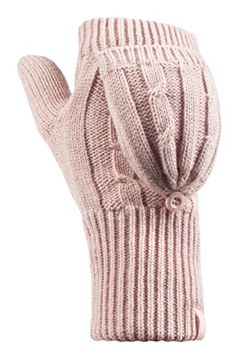 HEAT HOLDERS - Damen Thermo Fingerlose Handschuhe mit Fäustlinge Kappe | Winter Handschuhe mit Plüsch Fleecefutter (Einheitsgröße, Dusky Rosa) von HEAT HOLDERS