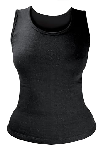HEAT HOLDERS - Damen Thermo Innenfleece Baumwolle Ärmellos Unterhemd (Large, Black) von HEAT HOLDERS