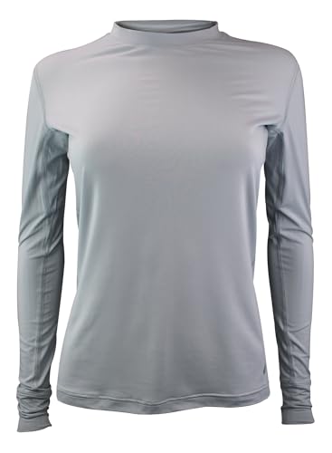 HEAT HOLDERS Damen Thermo T Shirt Langarm Innenfleece Unterziehshirt Winter, Outdoor Warm Unterhemd (L, Grau) von HEAT HOLDERS