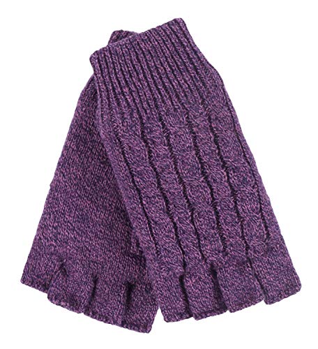 HEAT HOLDERS - Damen Thermo Winter Strick Fingerlos Handschuhe mit Plush Fleece Gefüttert (One Size, Hell Violet) von HEAT HOLDERS