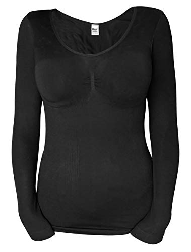HEAT HOLDERS - Damen Warm Thermo Baumwolle Langarm Unterhemd (S/M (32-38" Bust), Black) von HEAT HOLDERS