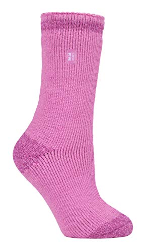 HEAT HOLDERS - Damen Winter Extra Warm Thermosocken/Kuschelsocken für Geschenk (37-42 EU, AD Heel/Toe Rosa) von HEAT HOLDERS