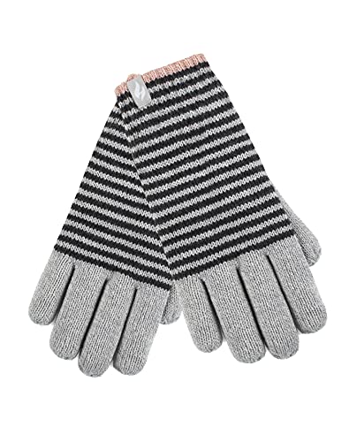 HEAT HOLDERS - Damen Winter Fleece Strick Elegant Norwegermuster Handschuhe (M-L, Grey (Oslo)) von HEAT HOLDERS