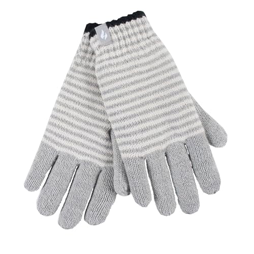 HEAT HOLDERS - Damen Winter Fleece Strick Elegant Norwegermuster Handschuhe (M-L, Grey (Oslo)) von HEAT HOLDERS