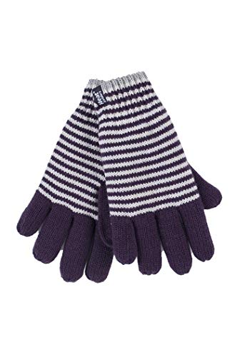 HEAT HOLDERS - Damen Winter Fleece Strick Elegant Norwegermuster Handschuhe (S/M, Purple (Oslo)) von HEAT HOLDERS