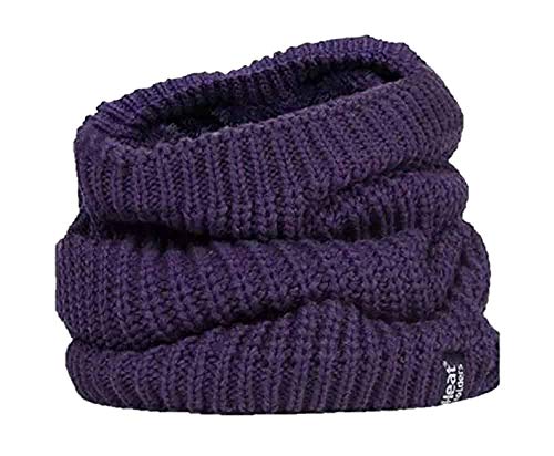 HEAT HOLDERS - Damen Winter Warm Fleece Bunt Strick Groß Nacken Halswärmer (One Size, Purple (Chunky)) von HEAT HOLDERS