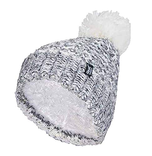 HEAT HOLDERS - Damen Winter Warm Strick Beanie/Mütze mit Bommel und Fleecefutter (One Size, Black (Lund)) von HEAT HOLDERS