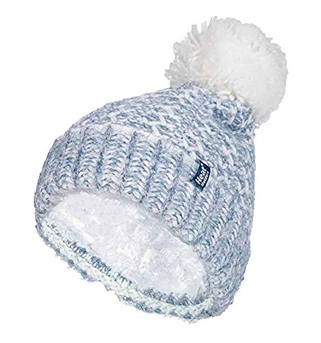 HEAT HOLDERS - Damen Winter Warm Strick Beanie/Mütze mit Bommel und Fleecefutter (One Size, Denim (Lund)) von HEAT HOLDERS