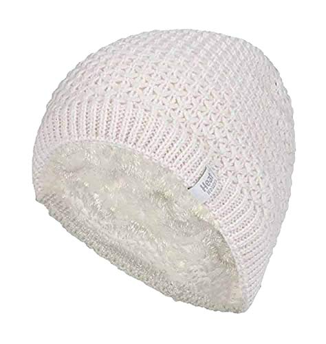 HEAT HOLDERS - Damen Winter Warm Strick Beanie/Mütze mit Fleecefutter (One Size, Cream (Nora)) von HEAT HOLDERS