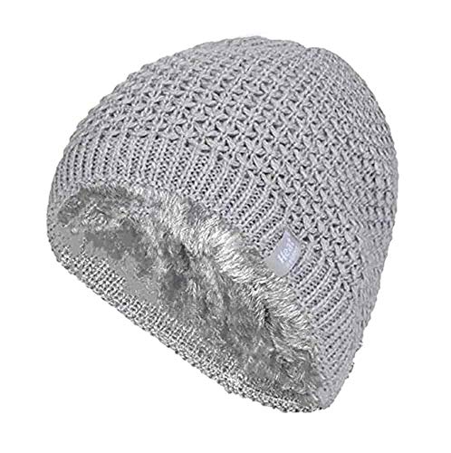 HEAT HOLDERS - Damen Winter Warm Strick Beanie/Mütze mit Fleecefutter (One Size, Light Grey (Nora)) von HEAT HOLDERS