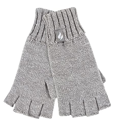 HEAT HOLDERS Handschuhe Fingerlos Damen Warm für Winter Bunt Thermo Handschuhe Ohne Finger mit Fleece Gefüttert (Einheitsgröße, Grau) von HEAT HOLDERS