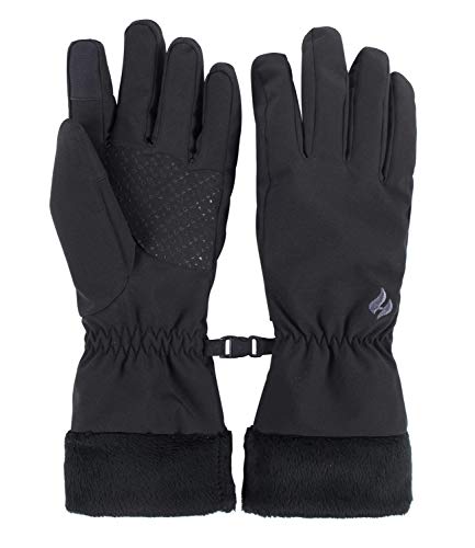 HEAT HOLDERS - Handschuhe Wasserdicht Damen mit Fleece Gefüttert | Schwarz Windsropper Handschuhe (Schwarz, M-L) von HEAT HOLDERS